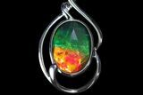 Gorgeous Ammolite Pendant with Sterling Silver #181135-1
